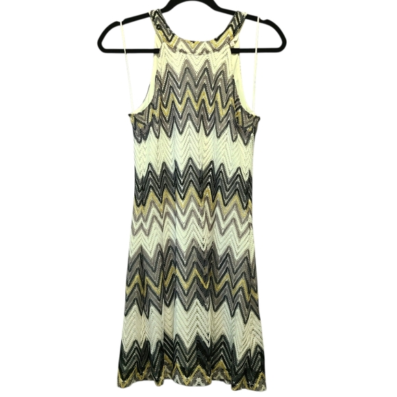 Candie's Zigzag Mini Dress -‎ Black, White, Gold - Picture 1 of 11